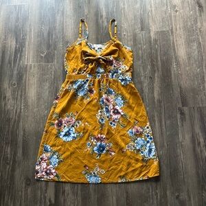 Pink Rose Floral Summer Dress Size M